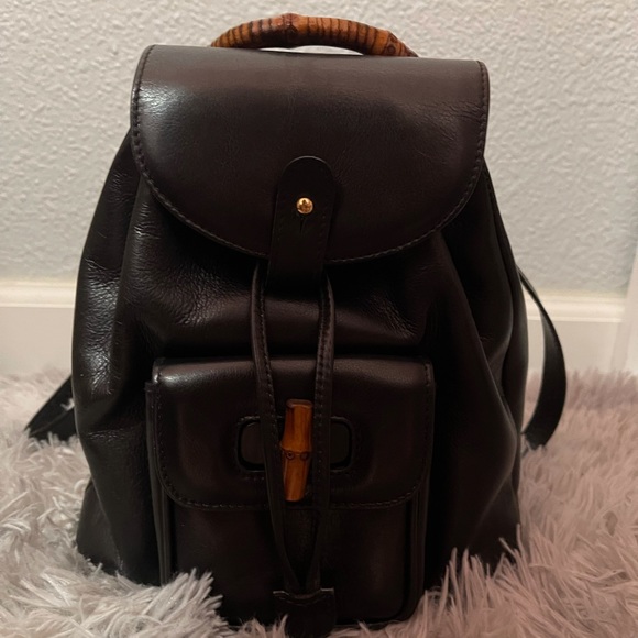 Pre loved Bamboo black gucci back pack - Picture 1 of 2
